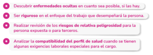 objetivo de los exámenes médicos ocupacionales